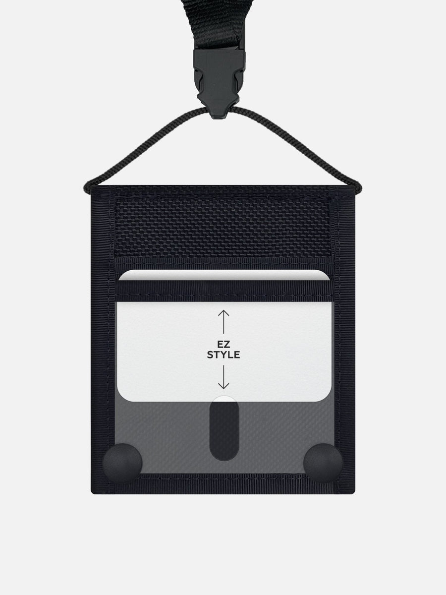 The Horizontal EZ | ID Badge Holder w/ Snap Enclosure + Lanyard